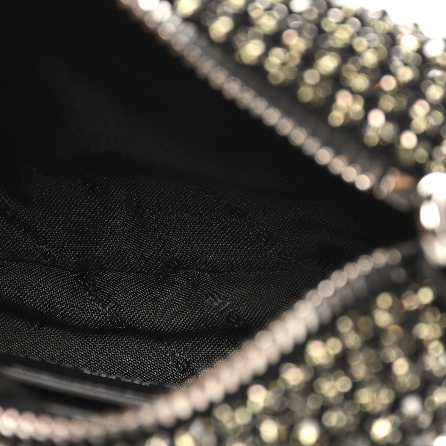 Alexander Wang Mesh Crystal Rhinestone Medium Heiress Pouch Black Silver 5 of 10