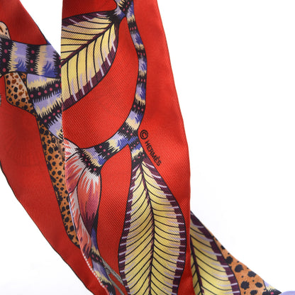 Hermes Silk The Savana Dance Twilly Rouge Parme Corail 3 of 4