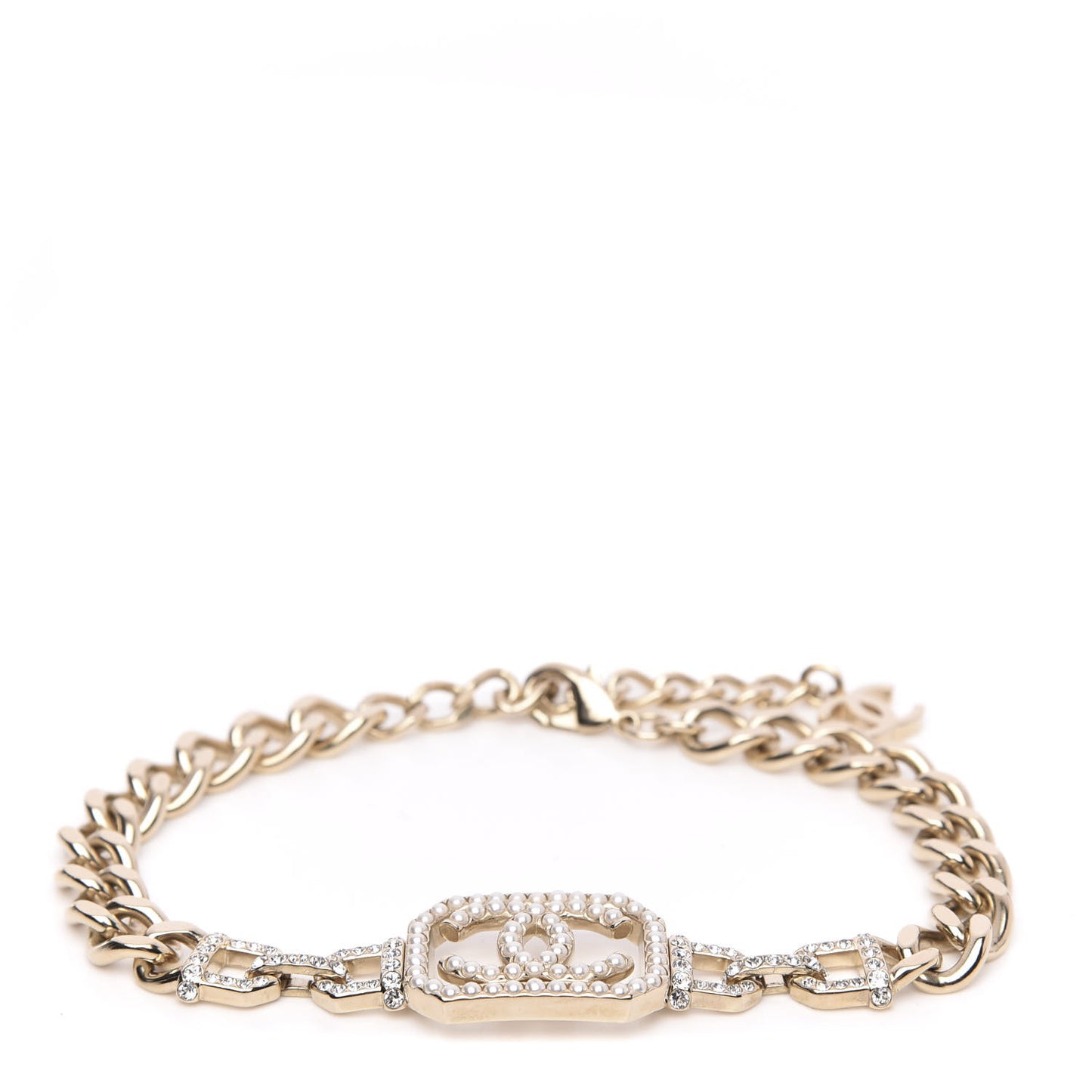 Crystal Pearl CC Vendome Choker Light Gold