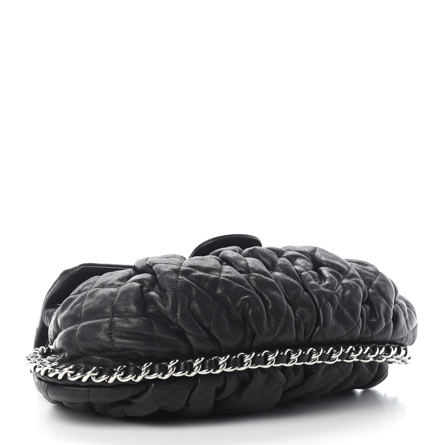 Chanel Washed Lambskin Quilted Medium Chain Around Messenger Black 4 of 10
