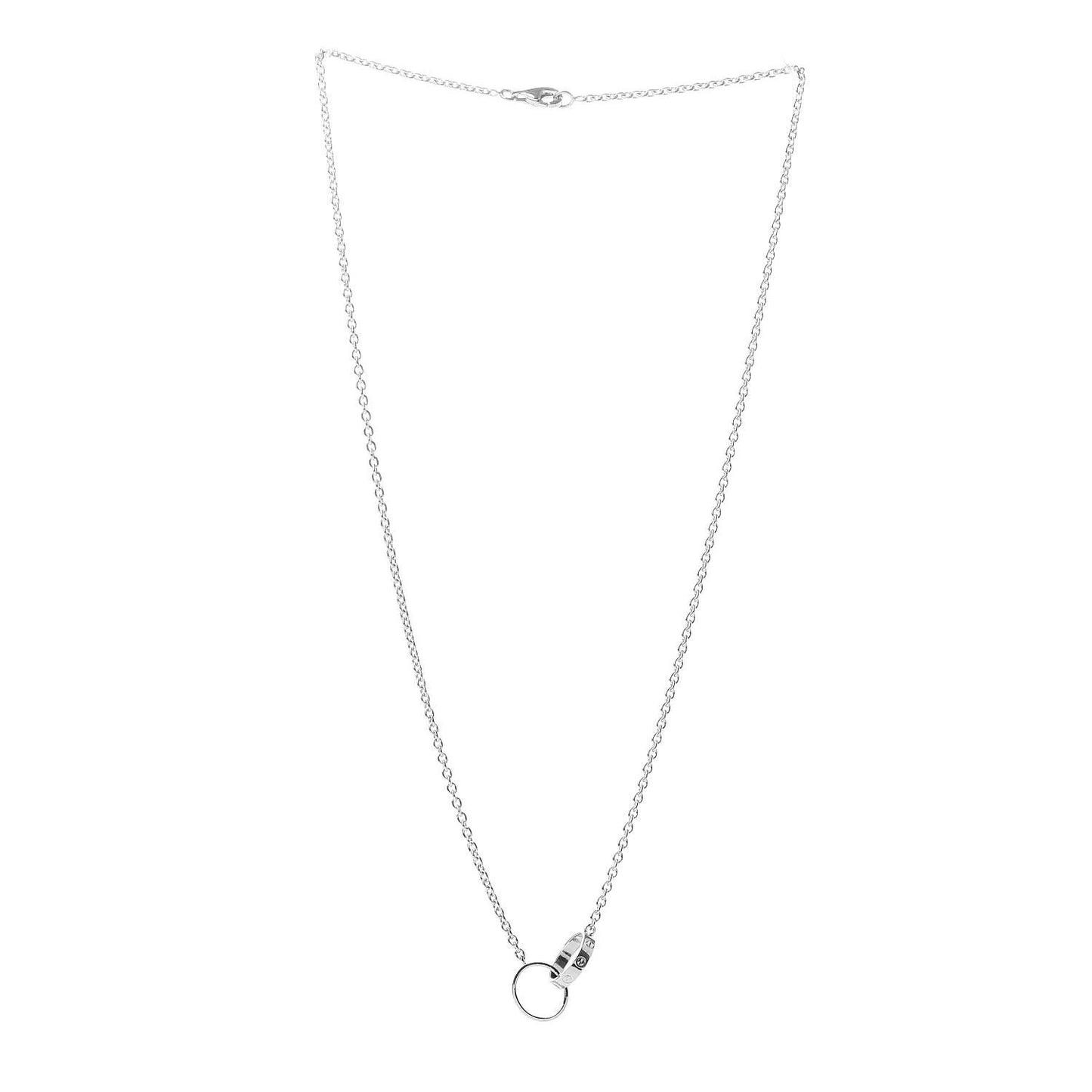 18K White Gold Interlocking LOVE Necklace