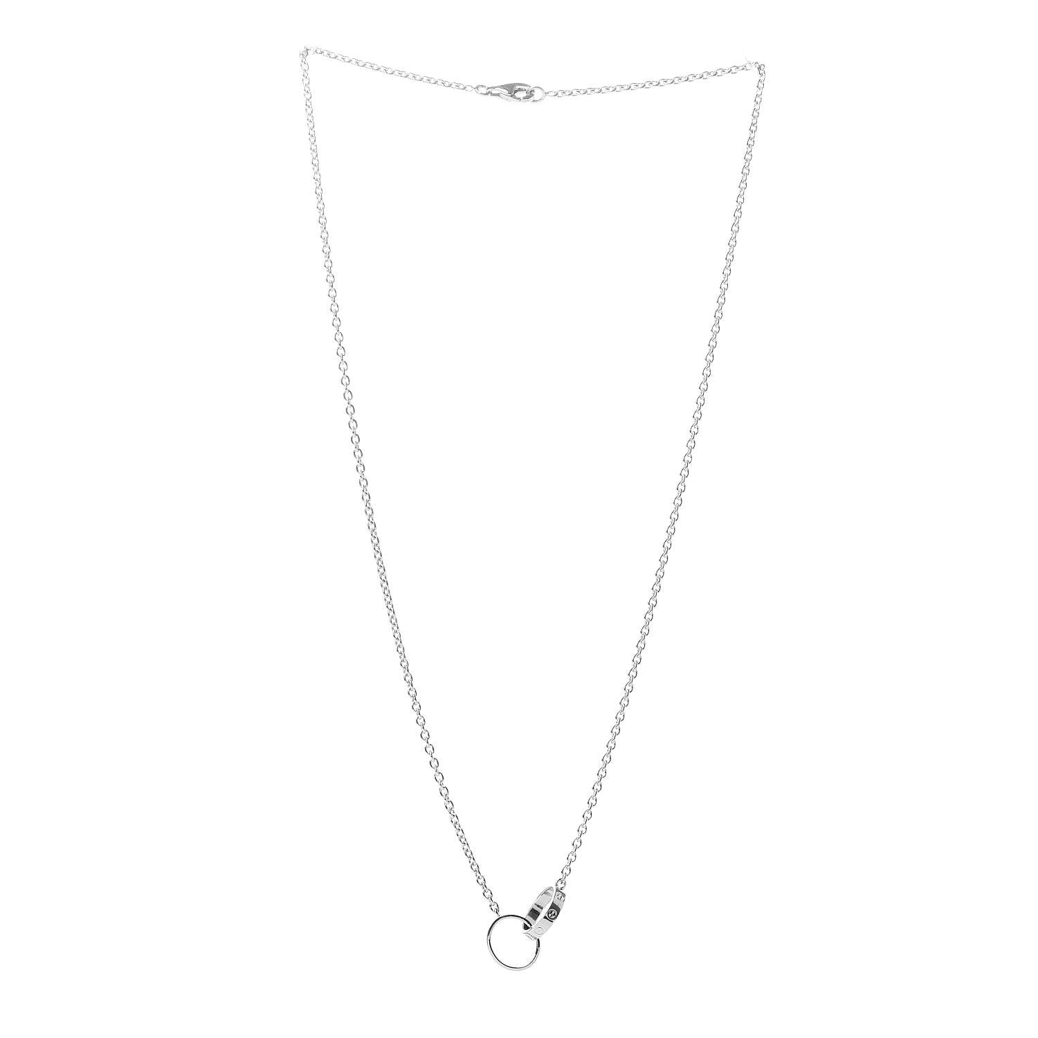 Cartier 18K White Gold Interlocking LOVE Necklace 3 of 4