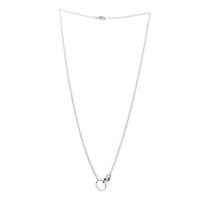 Cartier 18K White Gold Interlocking LOVE Necklace 3 of 4