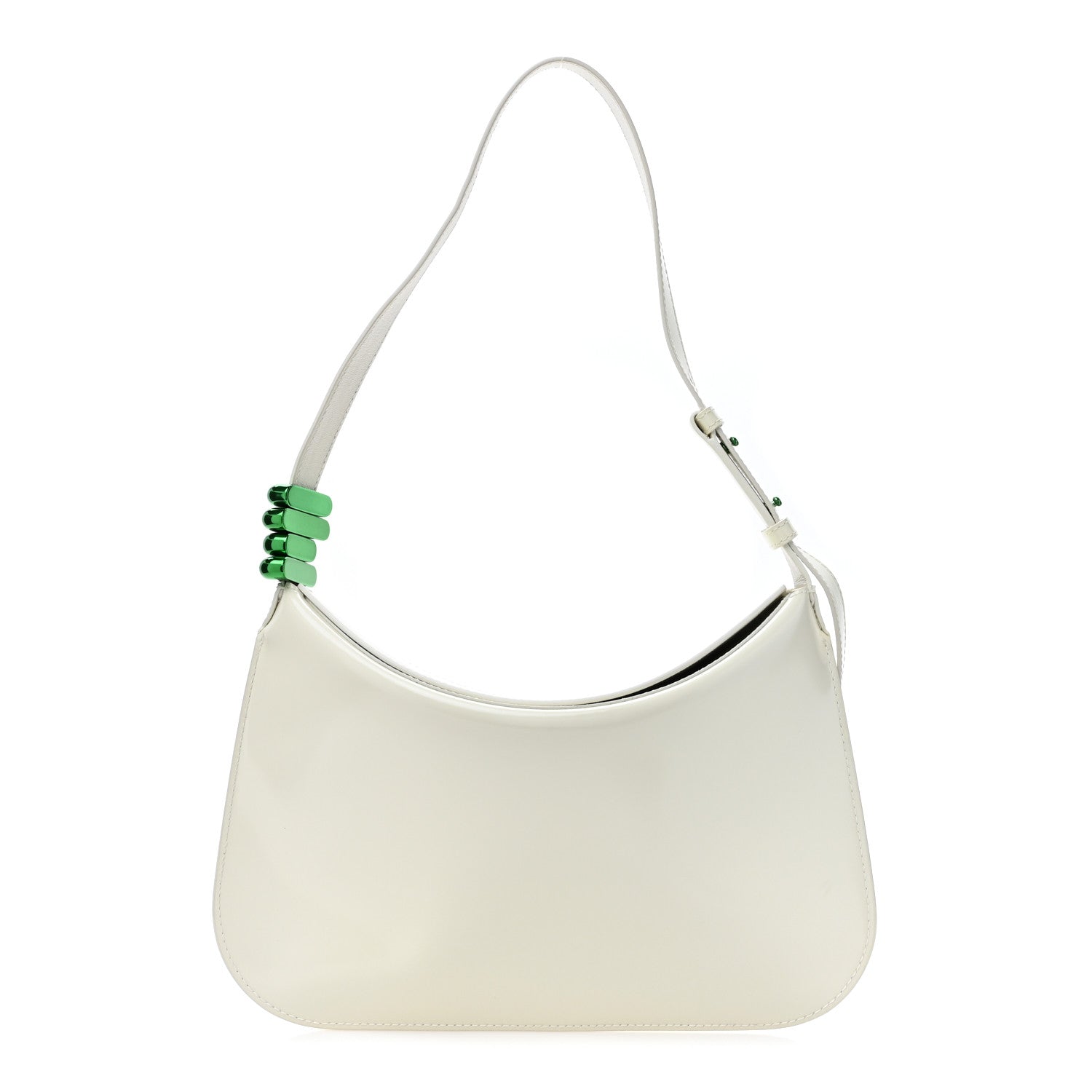 Bottega Veneta Brushed Calfskin Cradle Fold Over Shoulder Bag White Parakeet 1 of 10