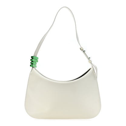 Bottega Veneta Brushed Calfskin Cradle Fold Over Shoulder Bag White Parakeet 1 of 10