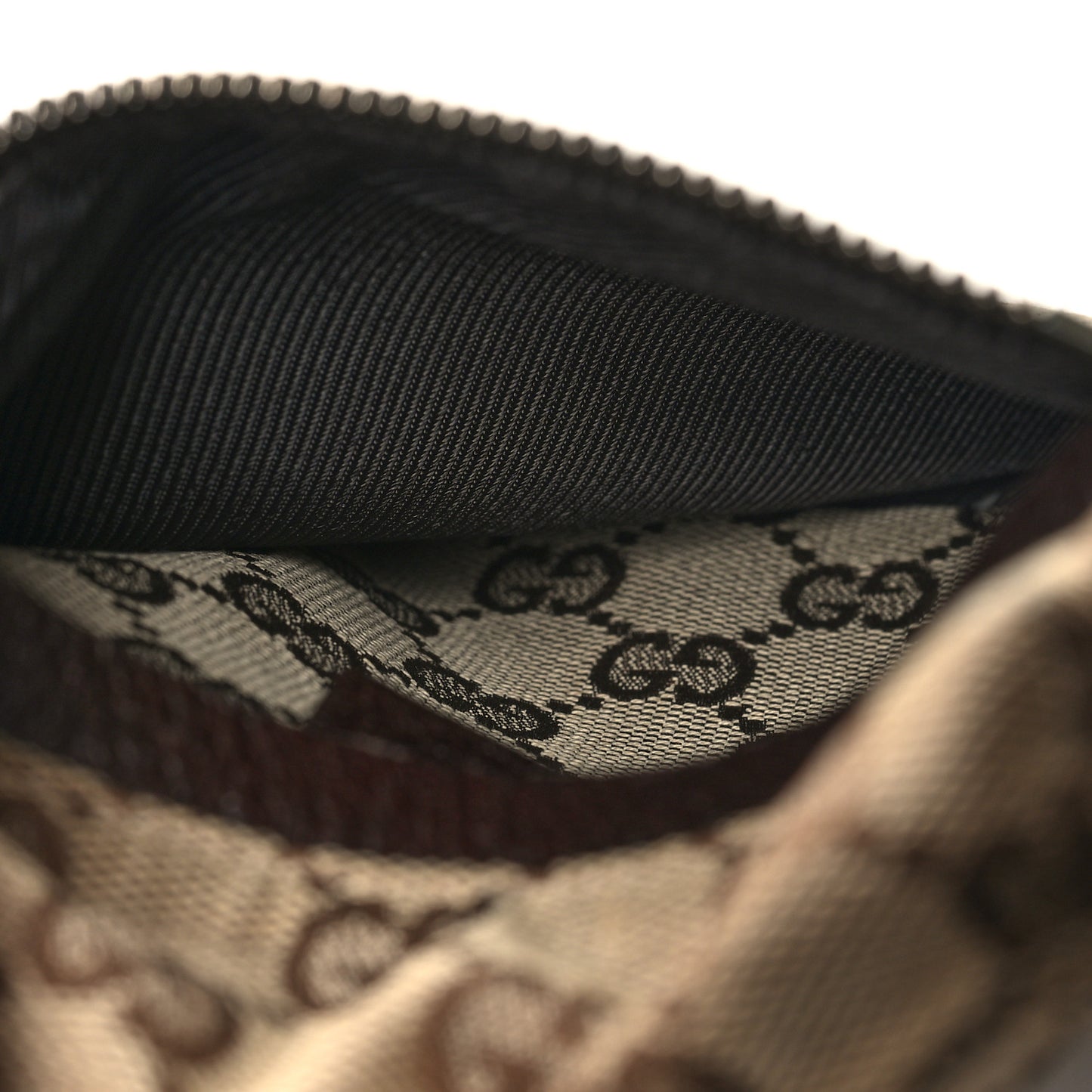 GG Monogram Double Pocket Belt Bag Dark Brown
