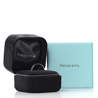 Tiffany Platinum Diamond Logo Band Ring 50 5.5 5 of 5