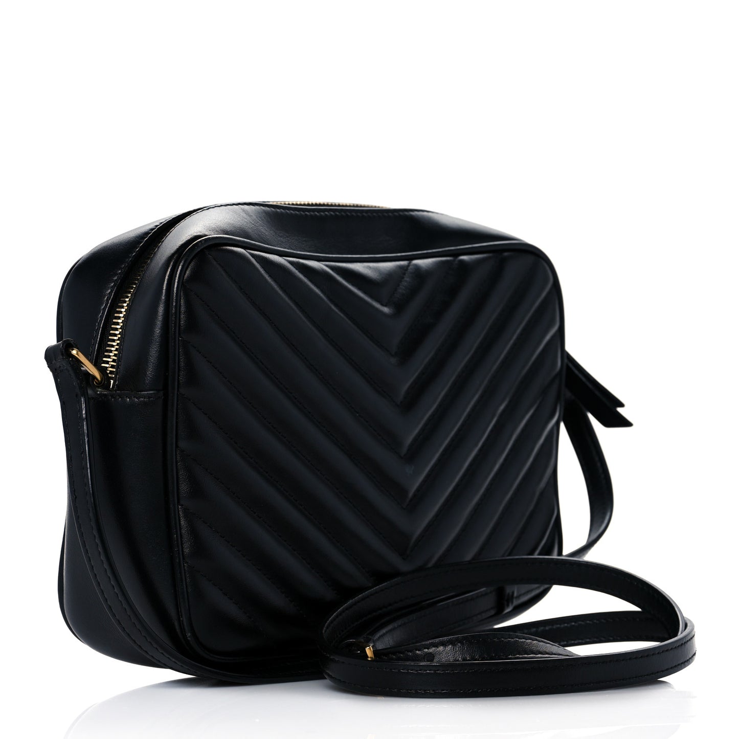 Calfskin Matelasse Monogram Lou Camera Bag Black