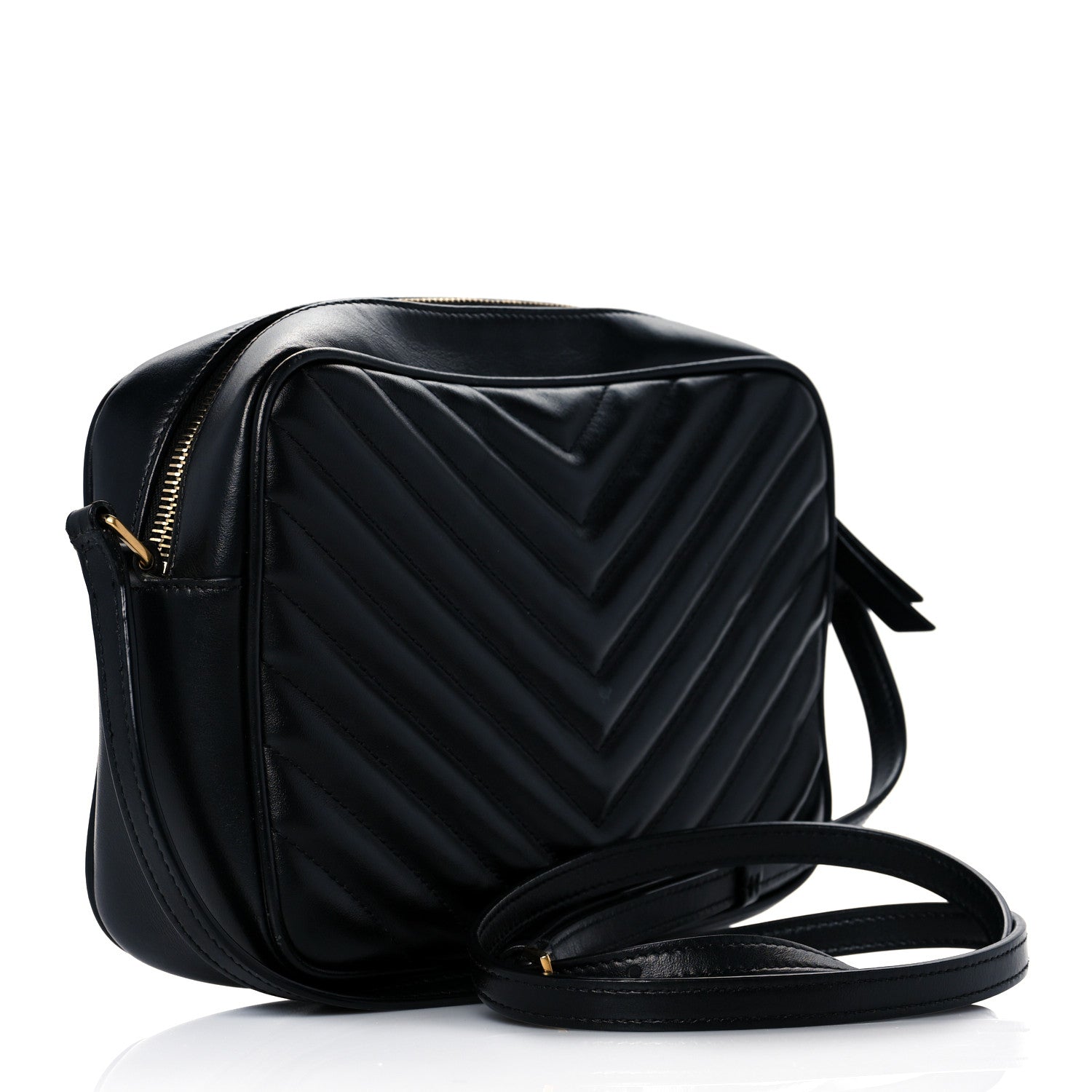 Saint Laurent Calfskin Matelasse Monogram Lou Camera Bag Black 4 of 21