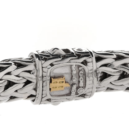 John Hardy Sterling Silver 18K Yellow Gold Diamond 11mm Classic Chain Bracelet 5 of 5