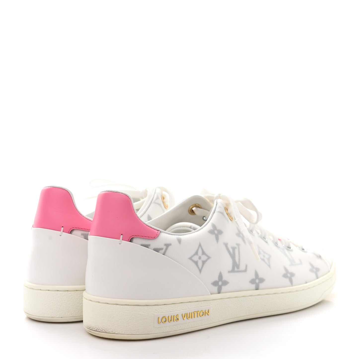 Technical Fabric Calfskin Monogram Frontrow Sneakers 39.5 Pink