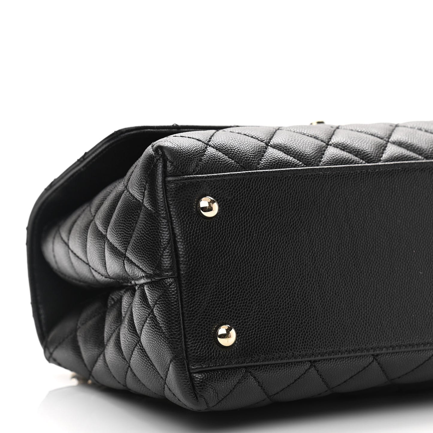 Caviar Quilted Small Coco Handle Flap Black