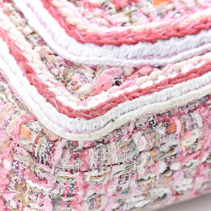 Chanel Tweed Braid Mini Flap White Pink 12 of 14