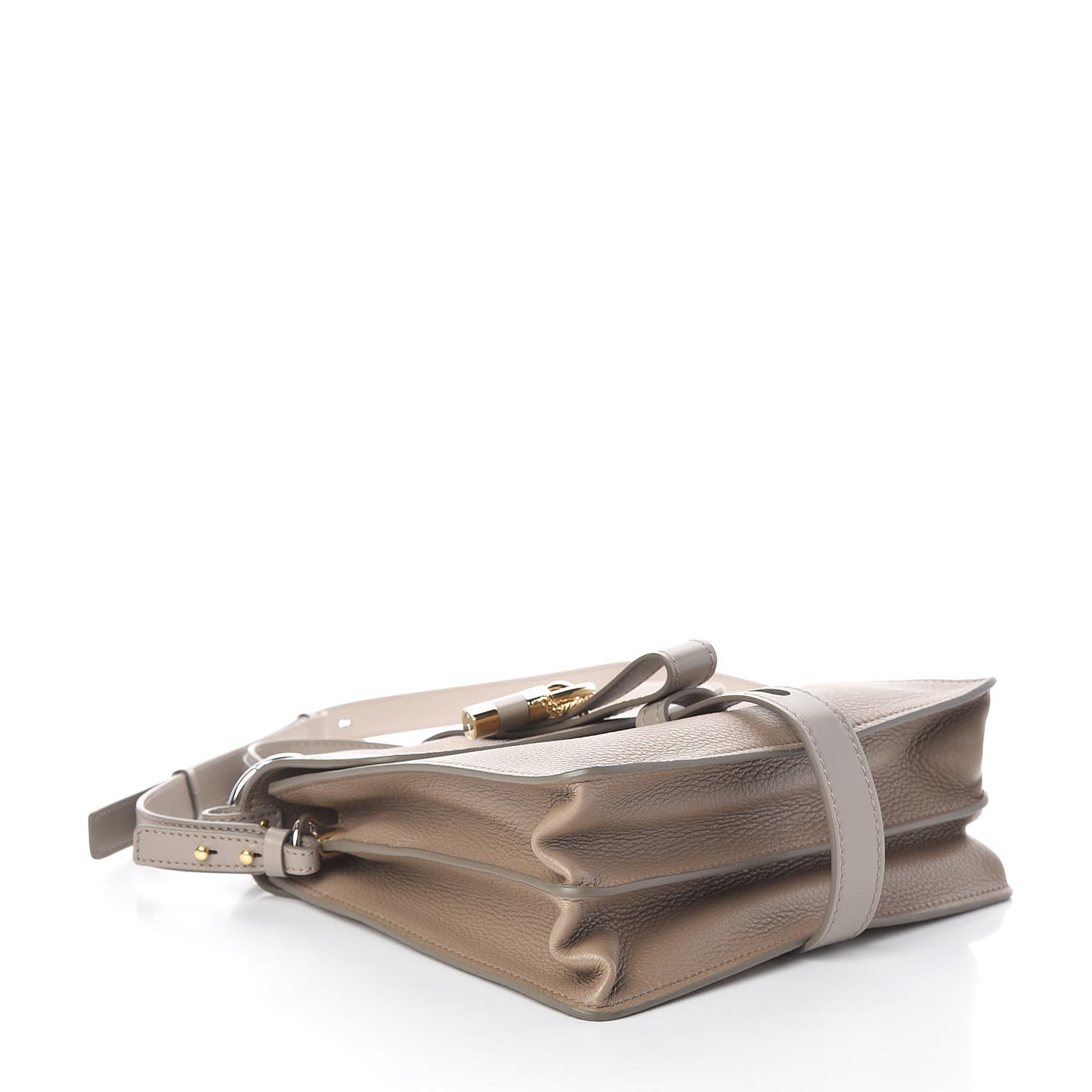 Shiny Grained Calfskin Medium Aby Day Shoulder Bag Motty Grey