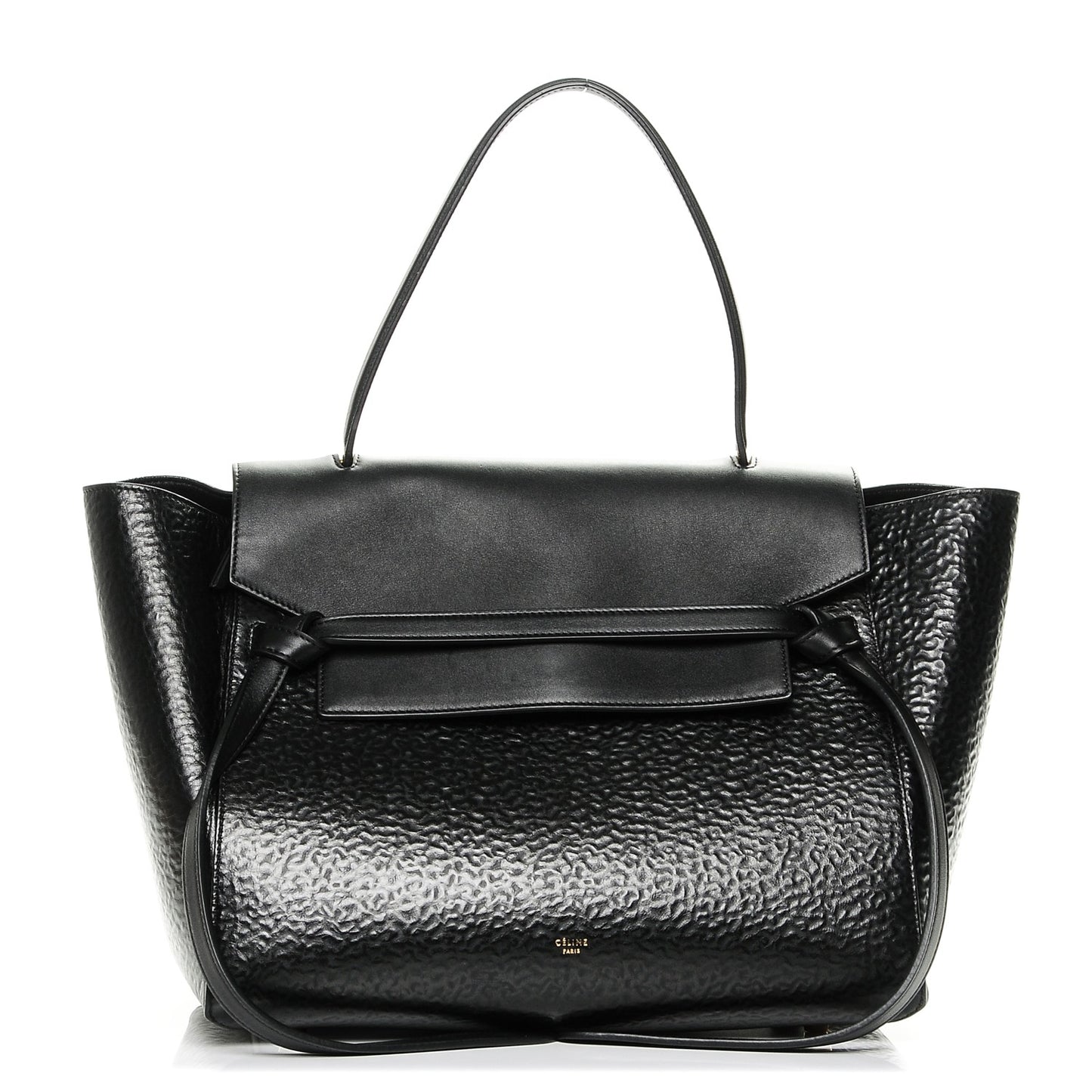 Calfskin Astrakhan Embossed Small Belt Bag Black