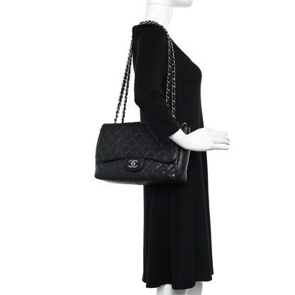Chanel Caviar Quilted Jumbo Single Flap Black 2 of 18