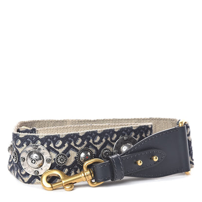 Christian Dior Oblique Studded Shoulder Strap Blue 1 of 3