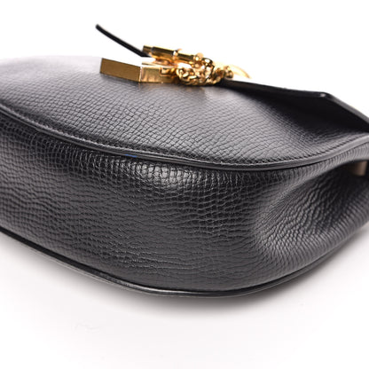 Chloe Grained Calfskin Lambskin Mini Bi-Color Drew Shoulder Bag Black Powder Beige 10 of 12