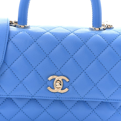 Chanel Caviar Quilted Mini Coco Handle Flap Blue 8 of 10