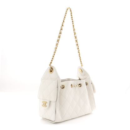 Chanel Caviar Quilted Mini Chanel 25 Handbag White 3 of 10
