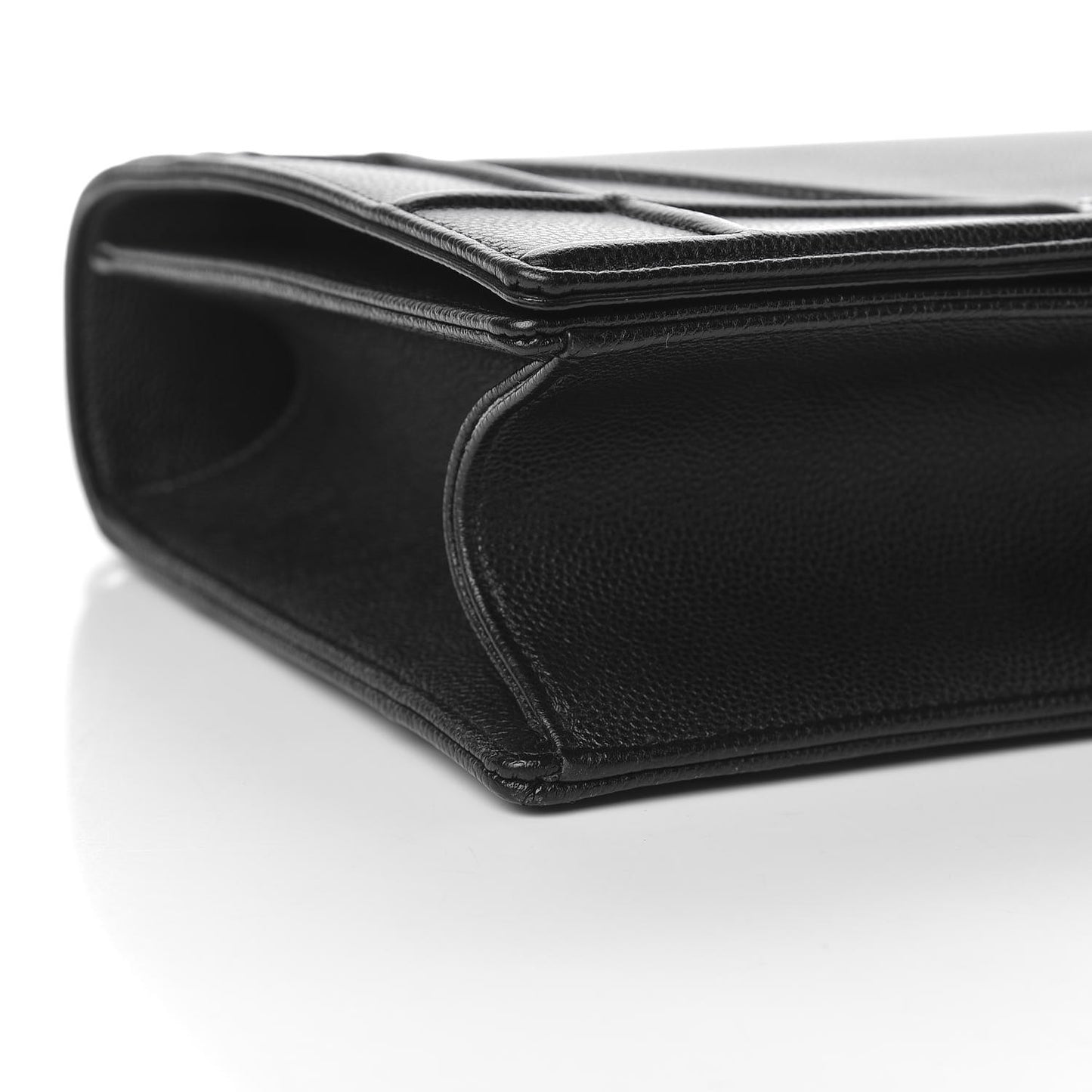 Grained Calfskin Large Diorama Flap Bag Black