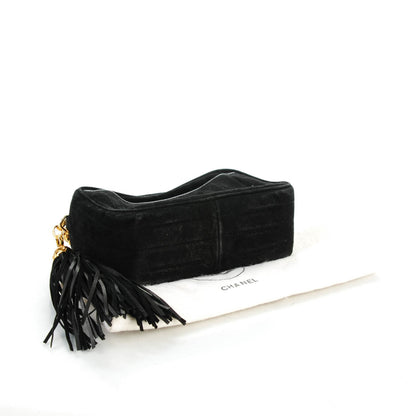 Chanel Suede Vertical Quilted CC Tassel Camera Case Black 4 of 7