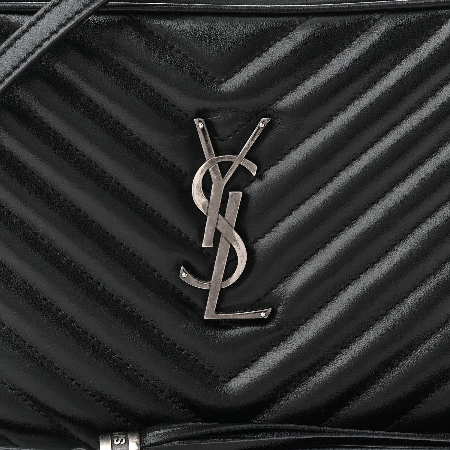 Saint Laurent Calfskin Matelasse Monogram Lou Camera Bag Black 8 of 10