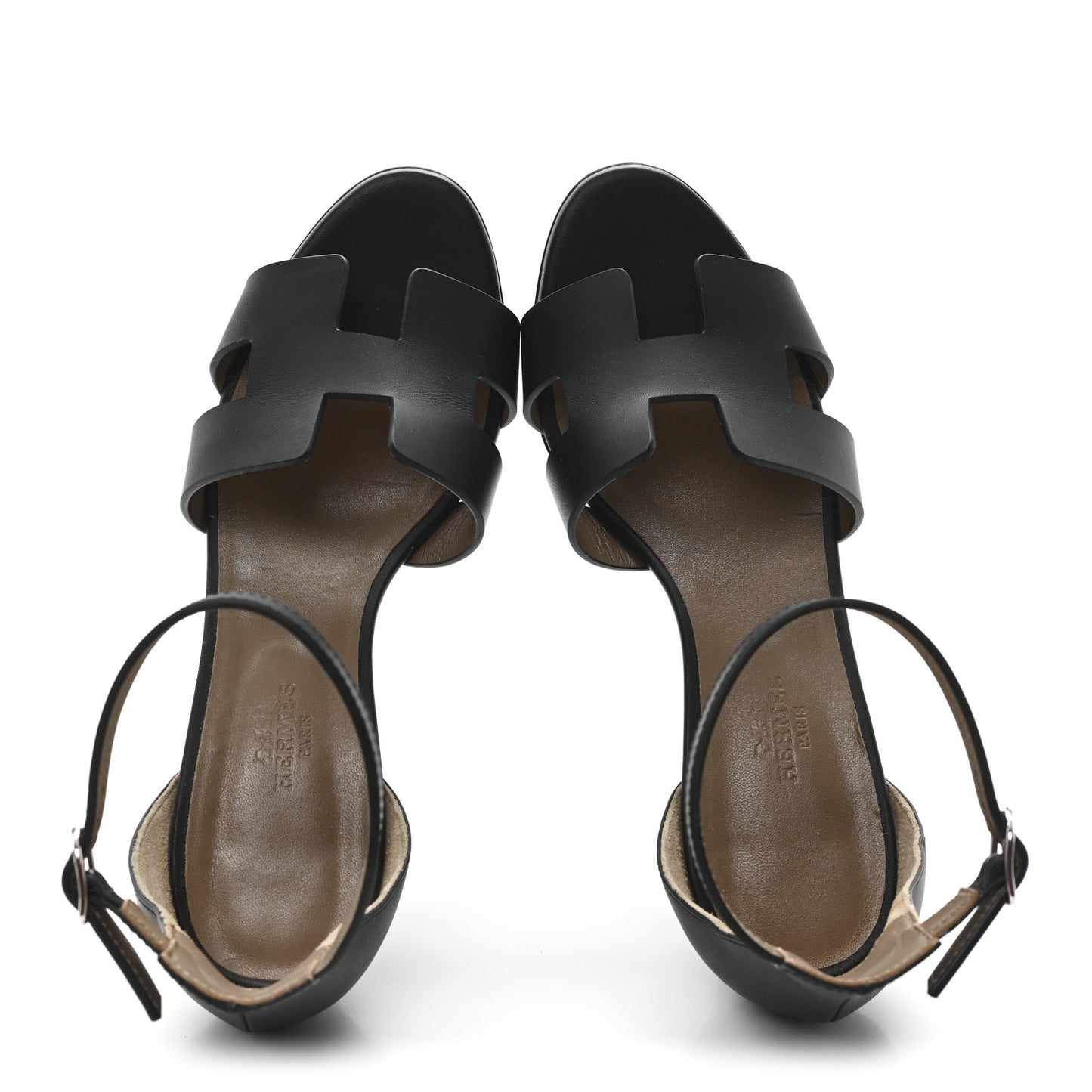 Calfskin Legend Wedge Sandals 36.5 Black