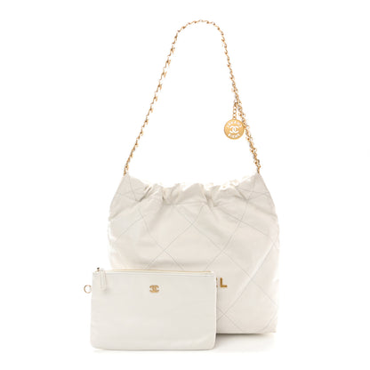 Chanel Shiny Calfskin Quilted Small Chanel 22 White 3 of 11