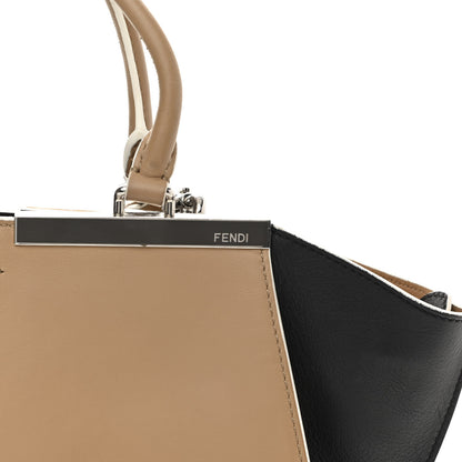 Fendi Vitello Baltico Dolce Petite 3Jours Tote Sand Black 14 of 18