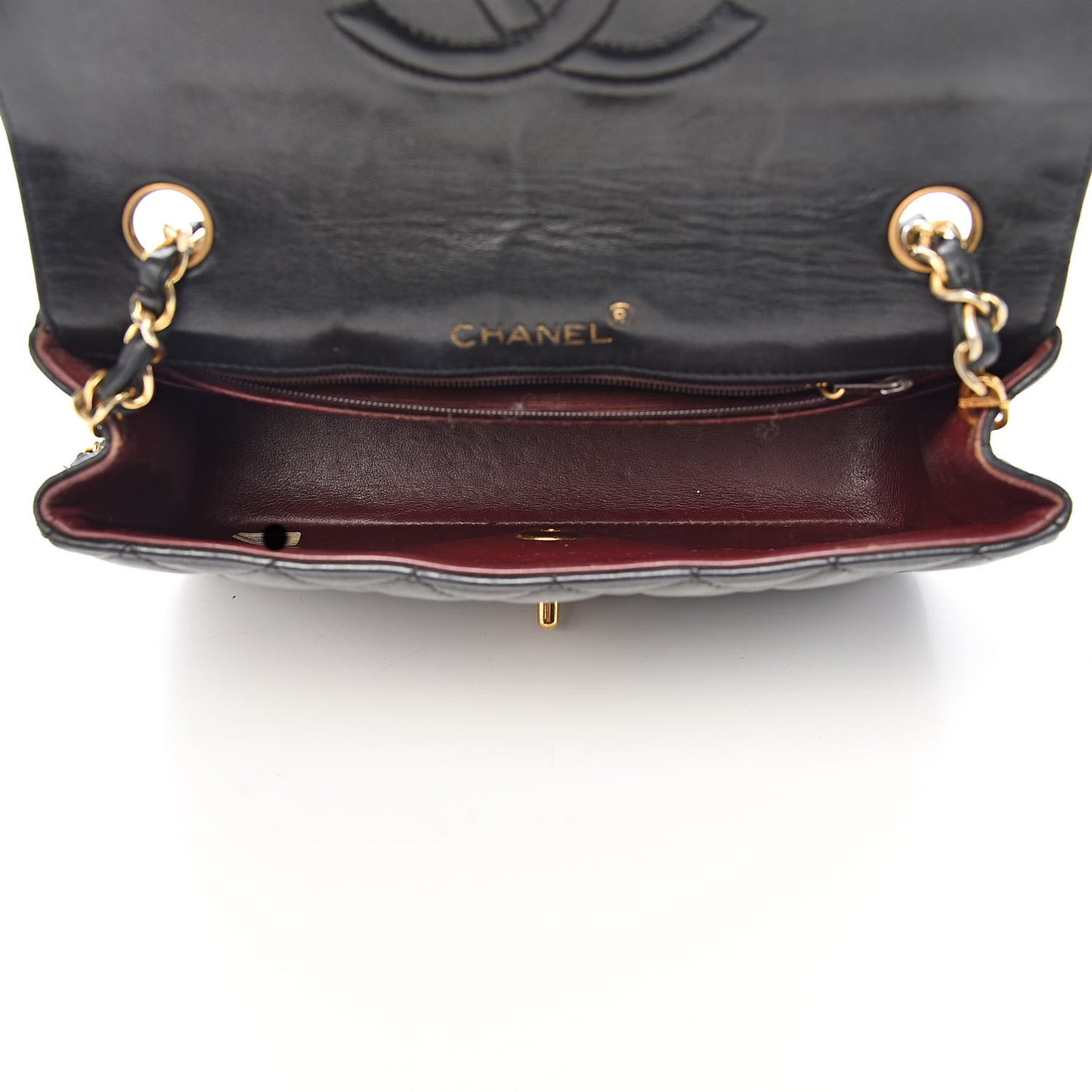 Lambskin Quilted Small Single Flap Black
