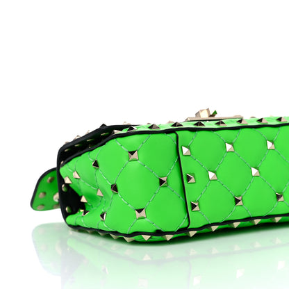 Valentino Garavani Calfskin Mini Rockstud Spike Shoulder Bag Fluo Green 7 of 8