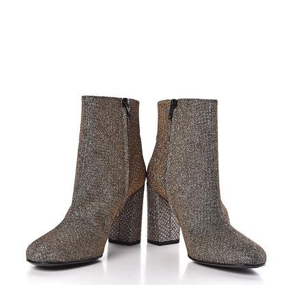 Saint Laurent Glitter Babies Zip Boots 36.5 Black Gold 5 of 11