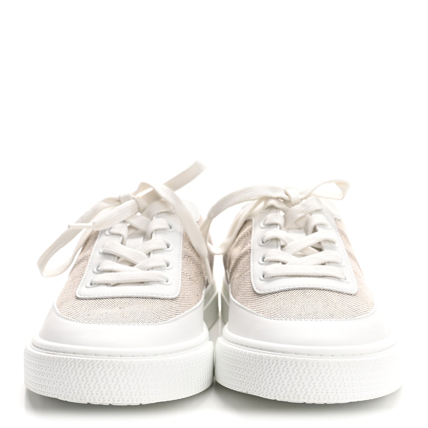 Calfskin H Canvas Keep Mule Sneakers 39 Prunoir White