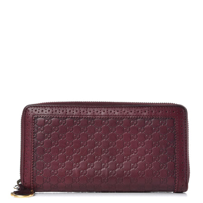 Gucci Microguccissima Brogue Zip Around Wallet Burgundy 1 of 7