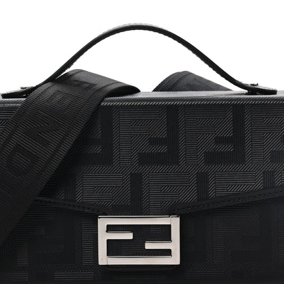Fendi Vitello King FF Lines Embossed Baguette Soft Trunk Black 7 of 9
