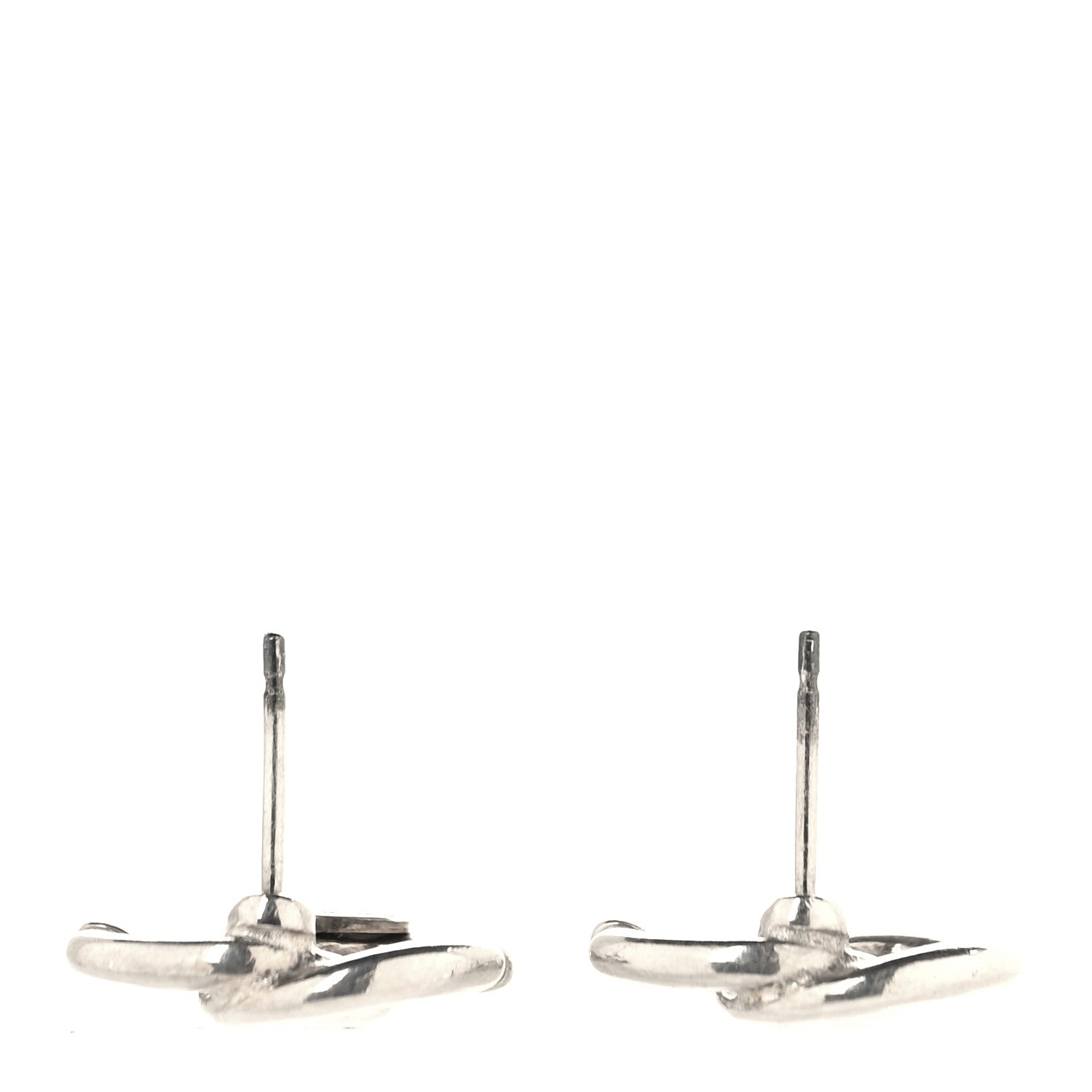 Chanel Twisted CC Small Earrings Silver 3 of 4