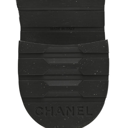 Chanel Shiny Goatskin Calfskin Quilted Lace Up Combat Boots 36.5 Black 8 of 9