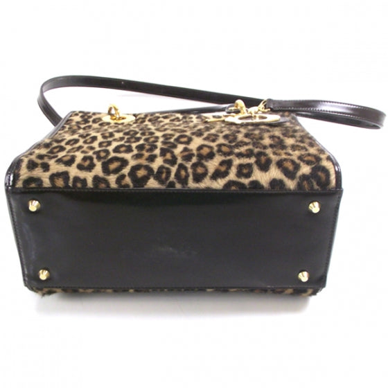 Christian Dior Pony Hair Leopard Print Medium Lady Dior 4 of 9