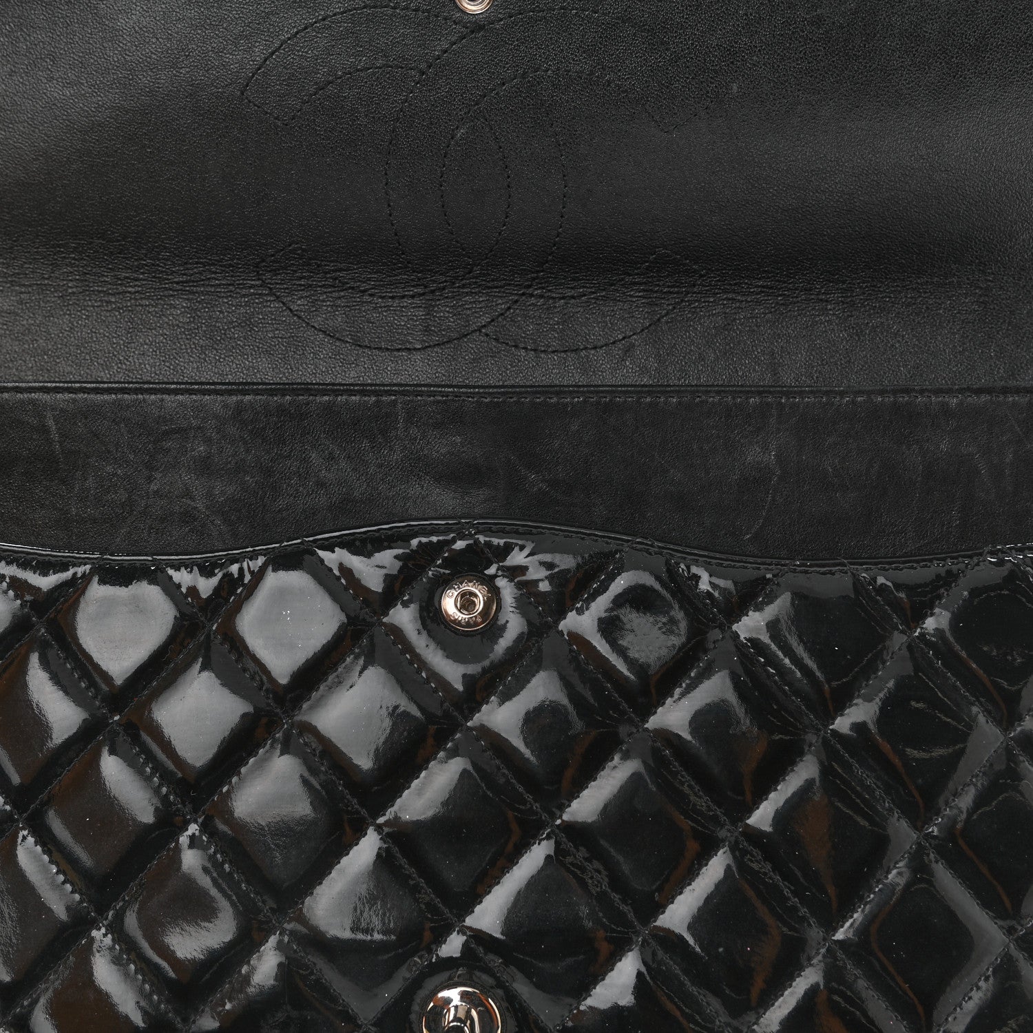 Chanel Patent Quilted Maxi Double Flap Black 11 of 11
