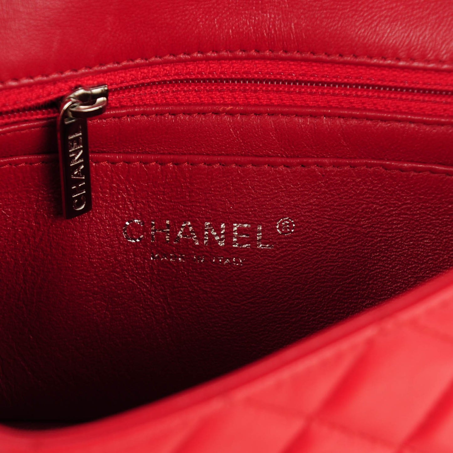 Lambskin Quilted Mini Rectangular Flap Red