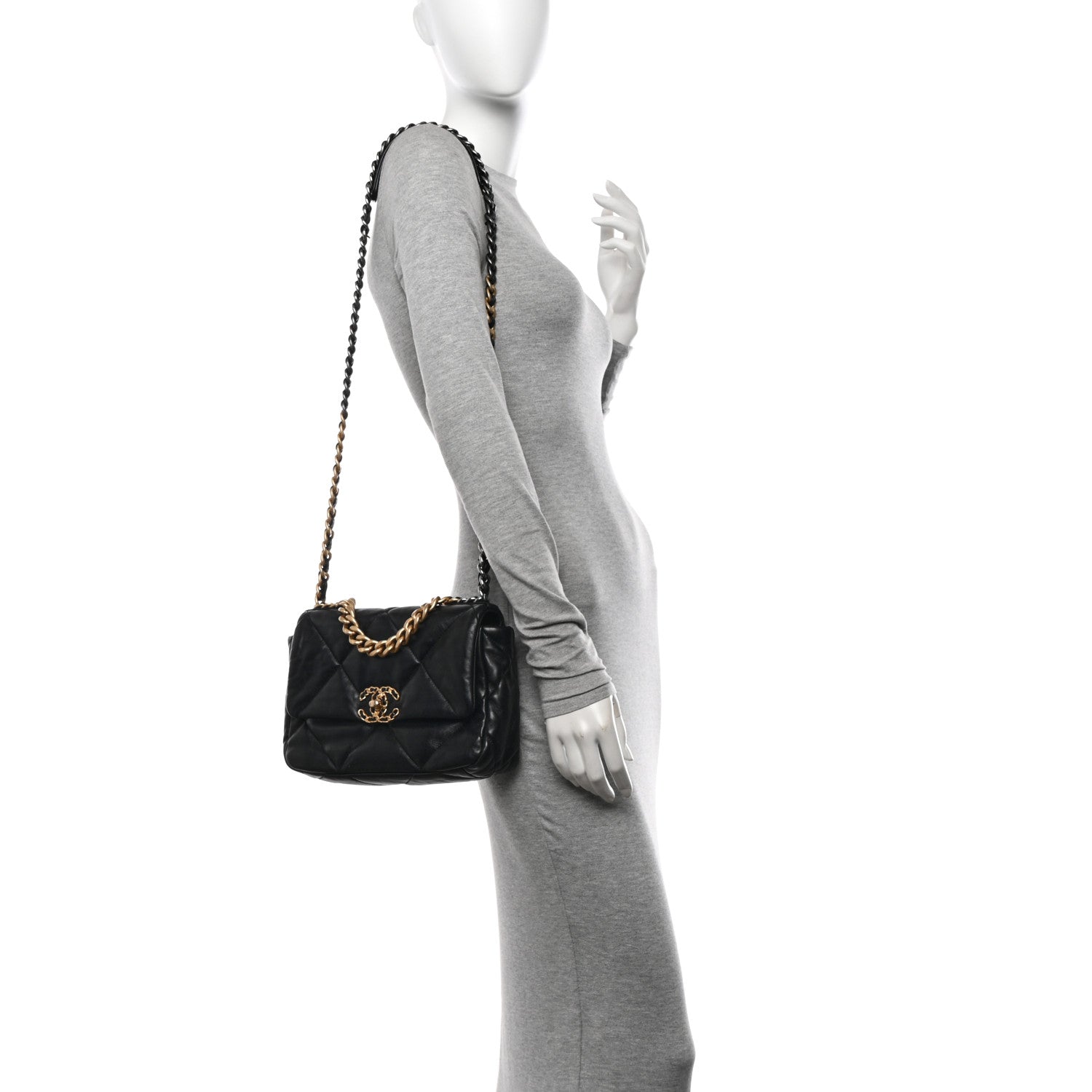 Chanel Lambskin Quilted Medium Chanel 19 Flap Black 2 of 11