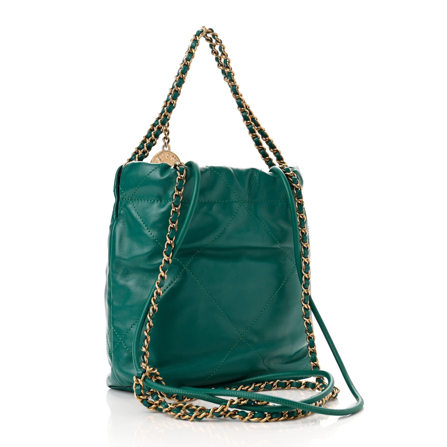 Chanel Shiny Calfskin Quilted Mini Chanel 22 Green 3 of 11