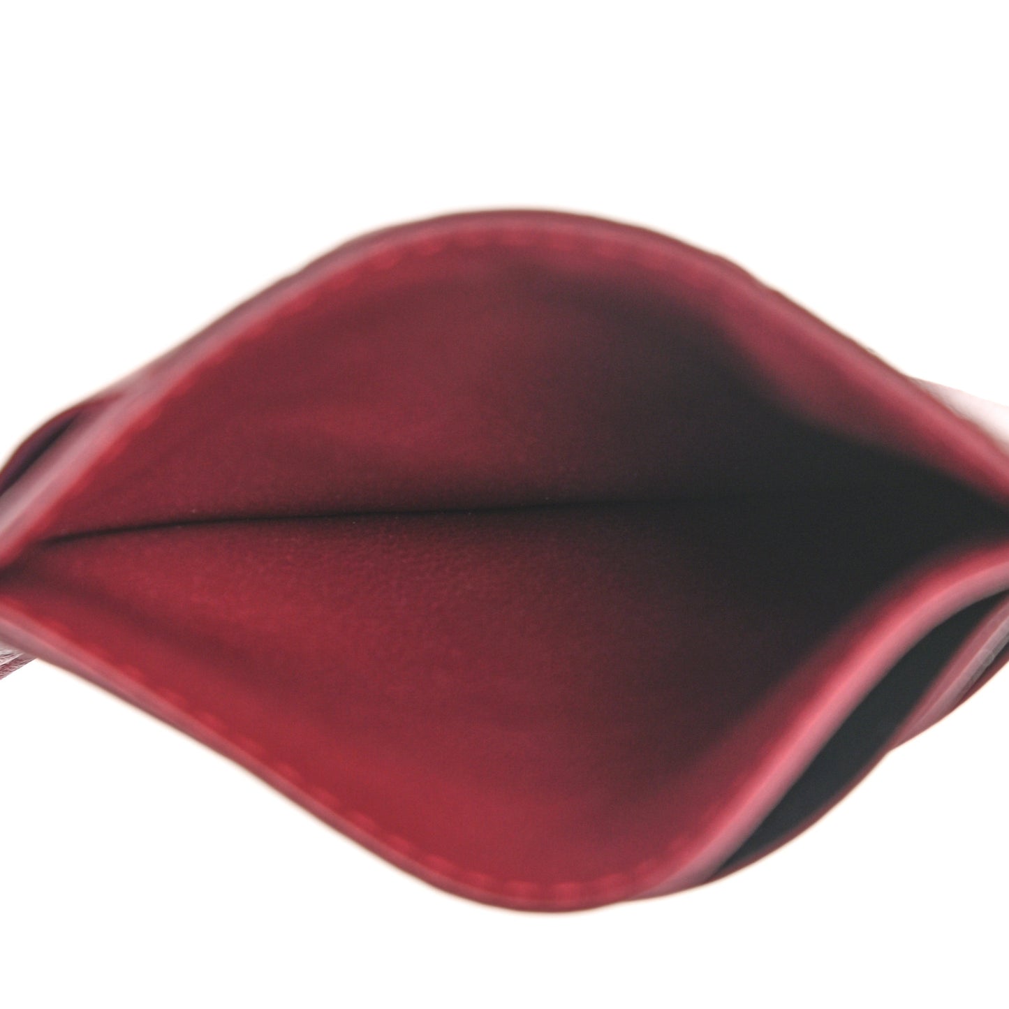 Nappa Maxi Intrecciato Card Holder Red Bordeaux