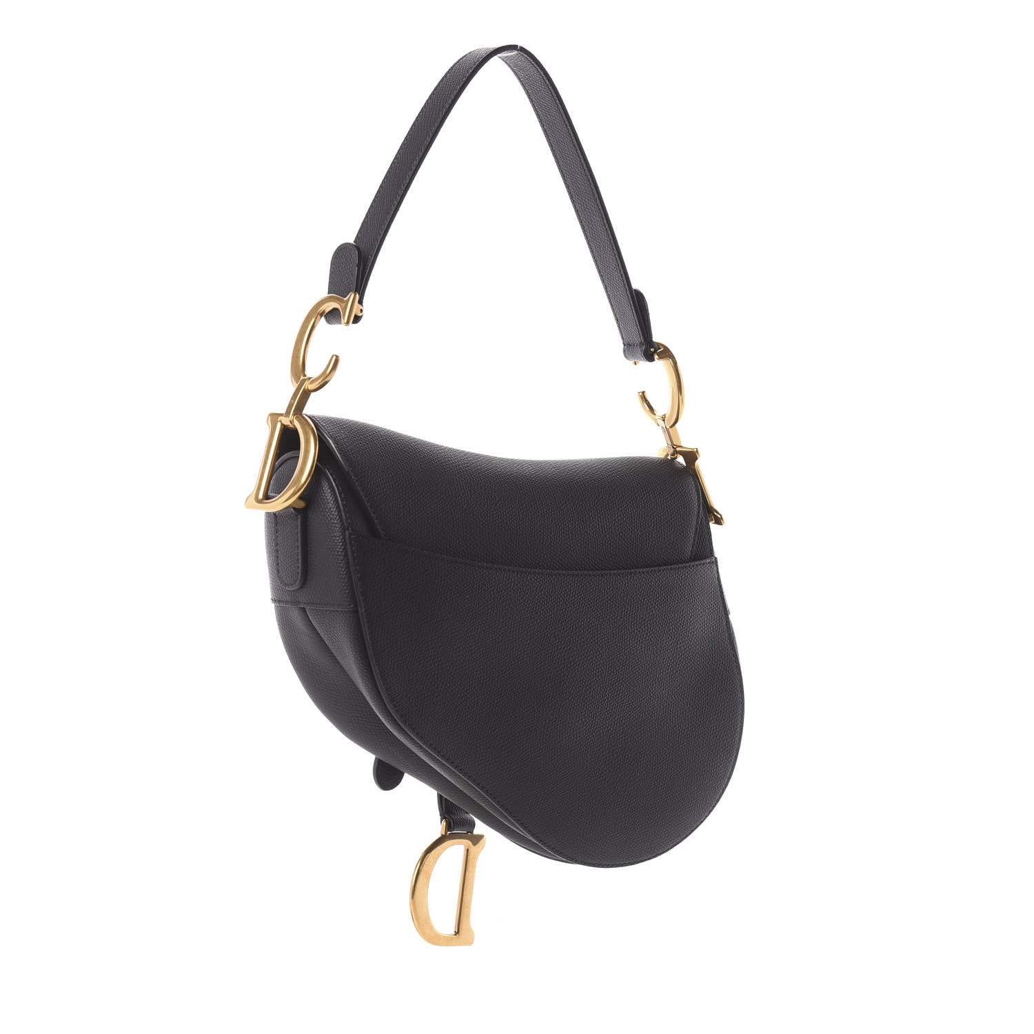 Christian Dior Grained Calfskin Saddle Bag Black 3 of 8