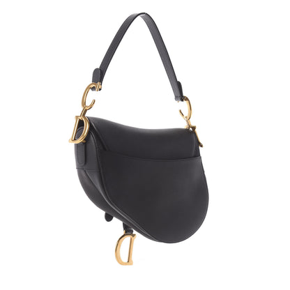 Christian Dior Grained Calfskin Saddle Bag Black 3 of 8