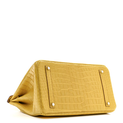 Hermes Matte Alligator Birkin 35 Jaune Ambre 4 of 10