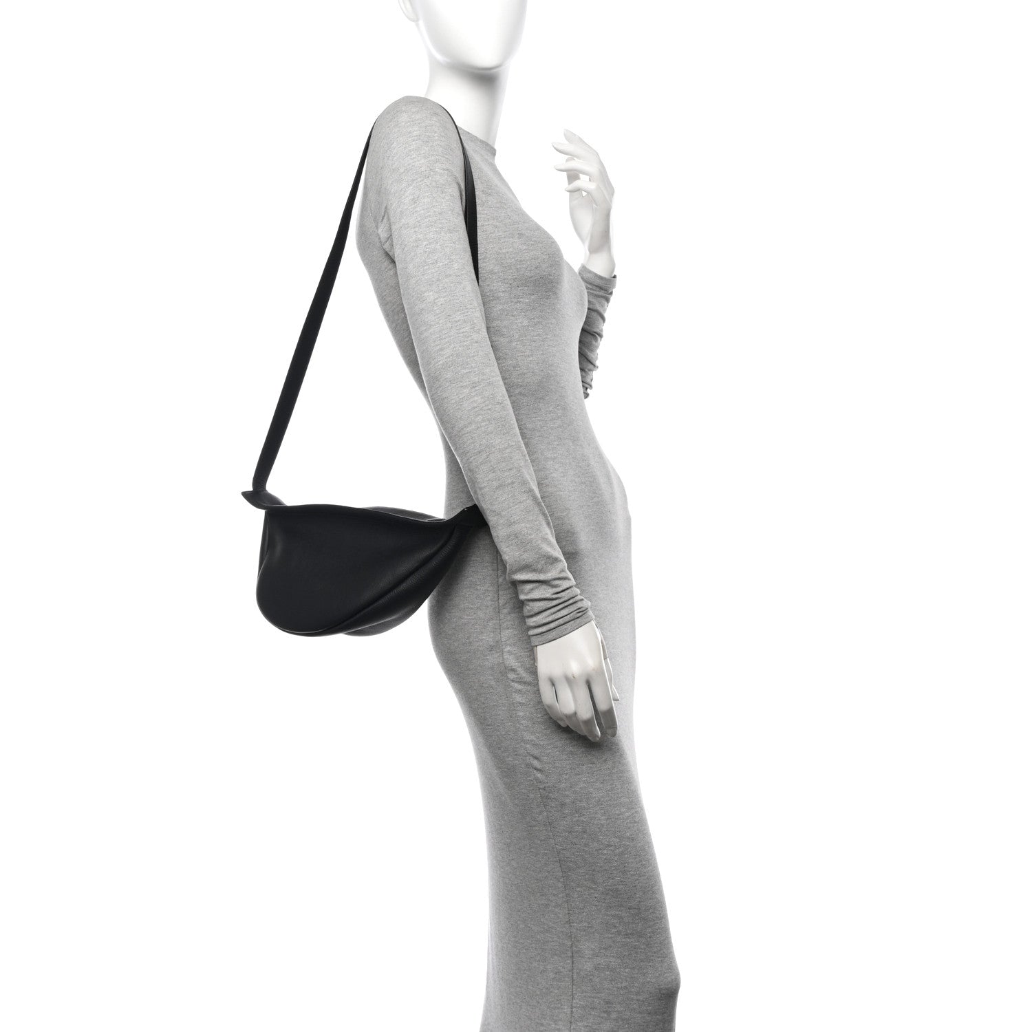 The Row Grained Calfskin Small Slouchy Banana Bag Black 2 of 9