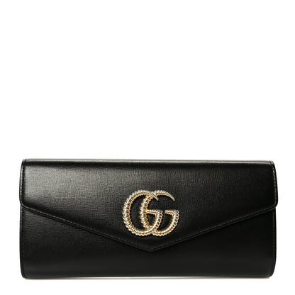 Gucci Textured Calfskin Torchon GG Broadway Envelope Clutch Black 1 of 9