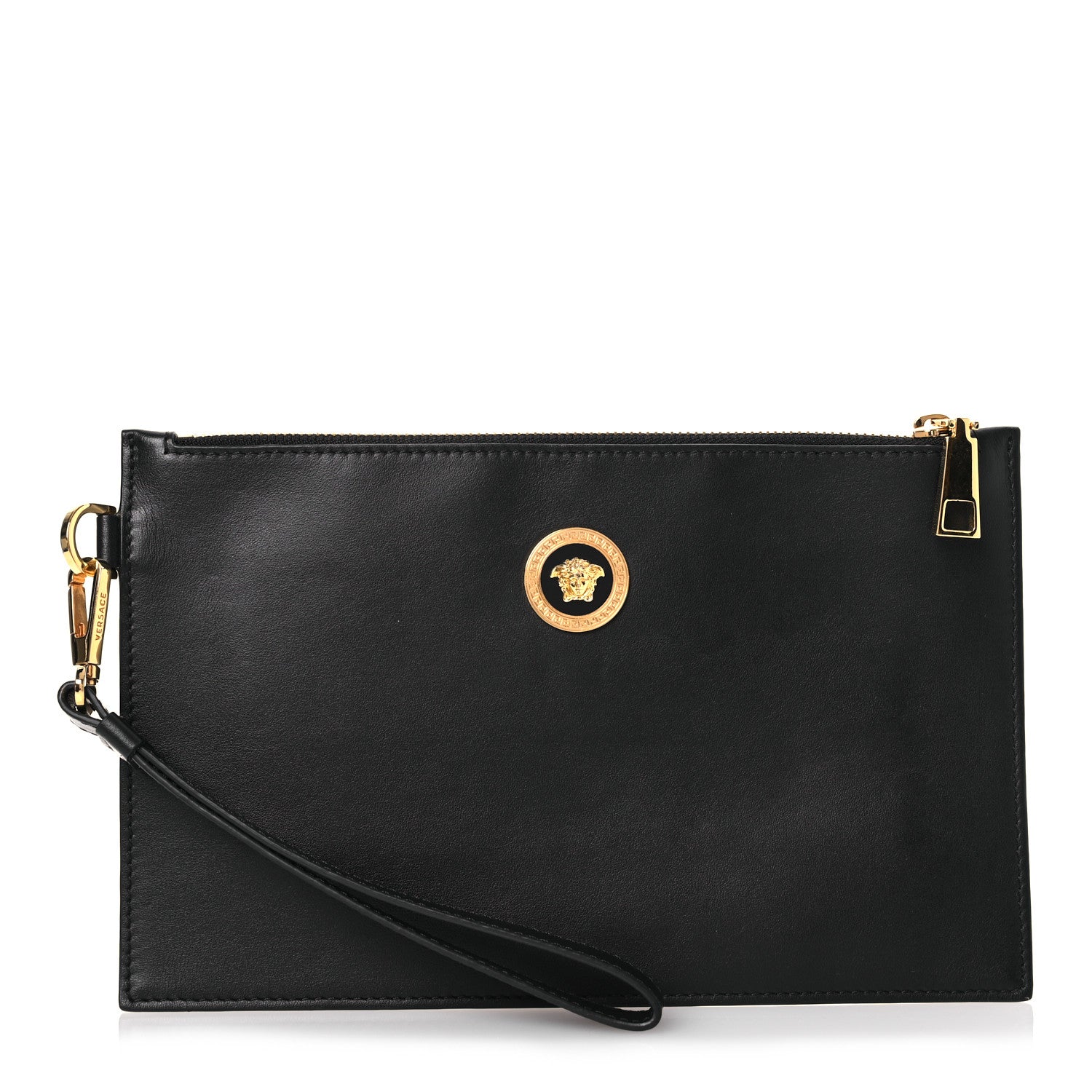 Versace Calfskin La Medusa Large Pouch Black 1 of 8